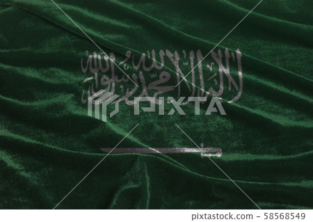 Waving Flag of kingdom of Saudi Arabia Waving Flag of kingdom of Saudi Arabia 58568549