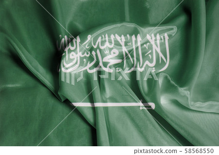 Rippled Waving Flag of kingdom of Saudi Arabia Rippled Waving Flag of kingdom of Saudi Arabia 58568550