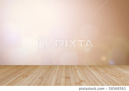 Wooden floor with blurred nature background of a view looking through the foliage . 58568561