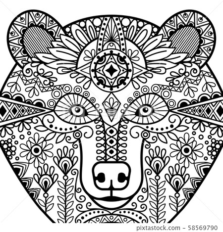 Zentangle bear head Zentangle bear head 58569790