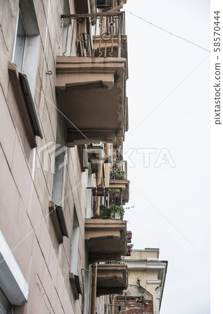 Buildings with balconies 58570444