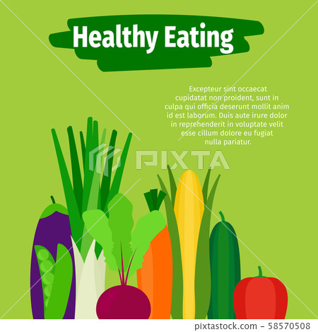 Healthy eating illustration with vegetables 58570508