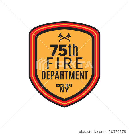 Fire department badge with shield Fire department badge with shield 58570578
