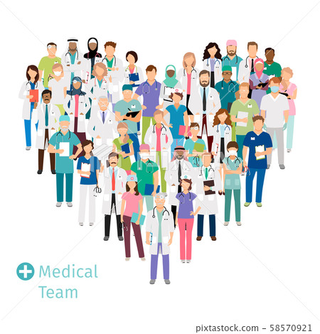 Healthcare medical team in heart shape 58570921