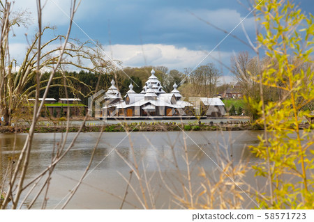 Wooden ancient style temple Wooden ancient style temple 58571723