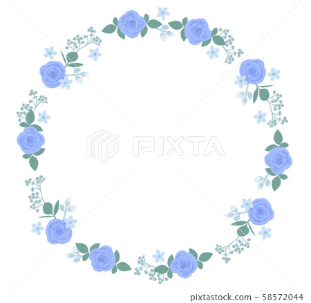 Blue rose frame - Stock Illustration [58572044] - PIXTA