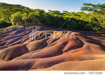Seven Coloured Earth in Chamarel, Mauritius island 58572089