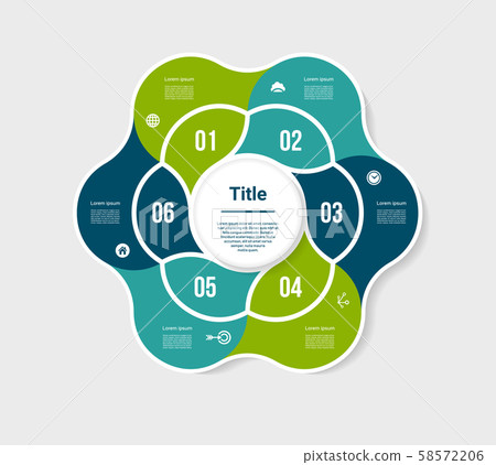 Vector circle infographic. Template for diagram, graph, presentation and chart. Business concept with 6 options, parts, steps or processes. Abstract background Vector circle infographic. Template for diagram, graph, presentation and chart. Business concept with 6 options, parts, steps or processes. Abstract background 58572206