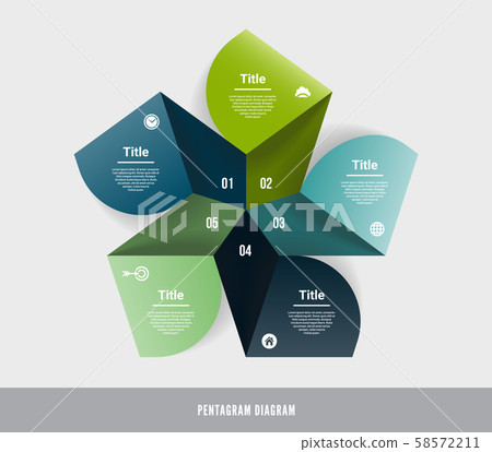 Vector pentagon infographic. Template for...-插圖素材 [58572211] - PIXTA圖庫