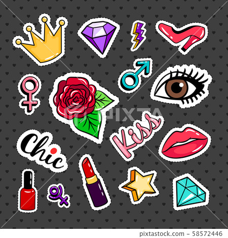 Fashion colorful stickers collection Fashion colorful stickers collection 58572446