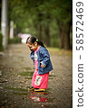 Kids playing on a rainy day 58572469