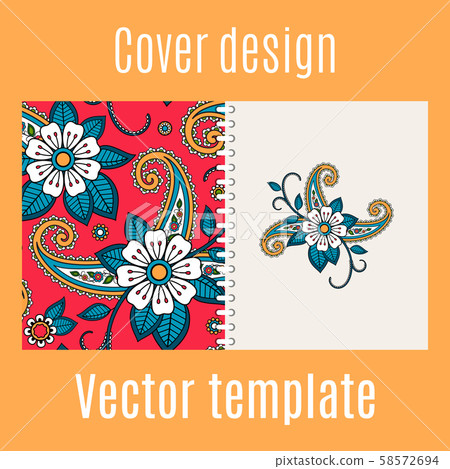 Cover design with floral indian pattern Cover design with floral indian pattern 58572694
