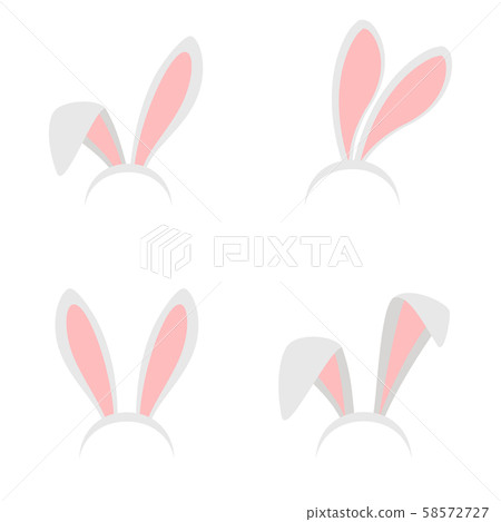 Easter bunny ears mask set - Stock Illustration [58572727] - PIXTA