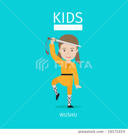 Kids martial arts. Wushu girl Kids martial arts. Wushu girl 58572854