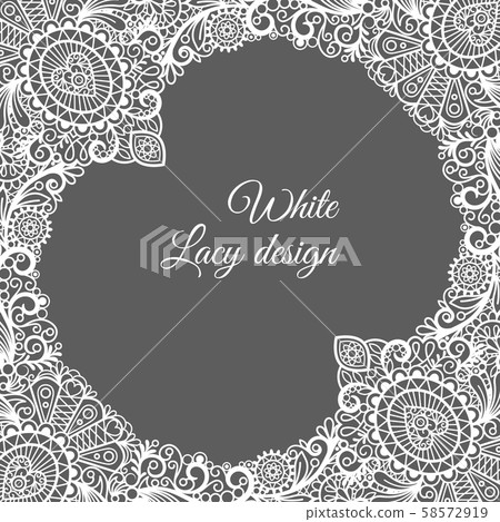 White lacy ornamental card design 58572919