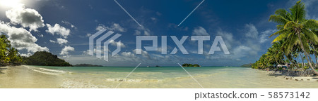 praslin island seychelles paradise beach panorama 58573142