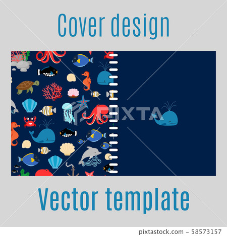 Cover design with sea pattern 58573157