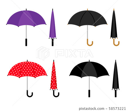 Umbrellas colorful icons set Umbrellas colorful icons set 58573221