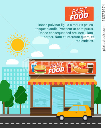 Fast food shop advertising banner Fast food shop advertising banner 58573674