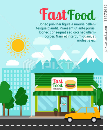 Fast food restaurant advertising banner 58573682