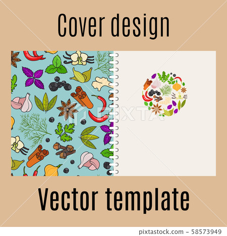 Cover design with spices pattern Cover design with spices pattern 58573949