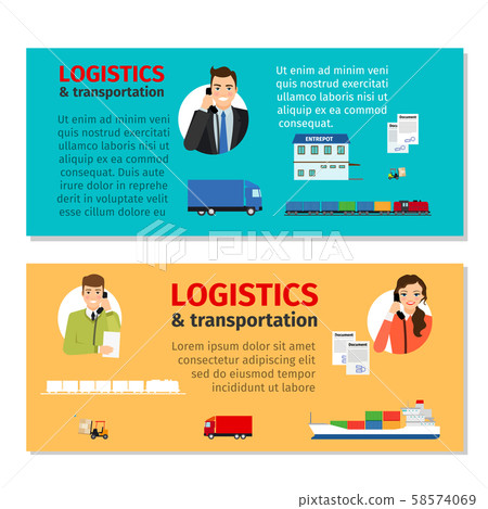 Logistics and transportation banners Logistics and transportation banners 58574069