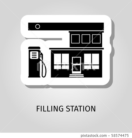 Filling station black building sticker Filling station black building sticker 58574475
