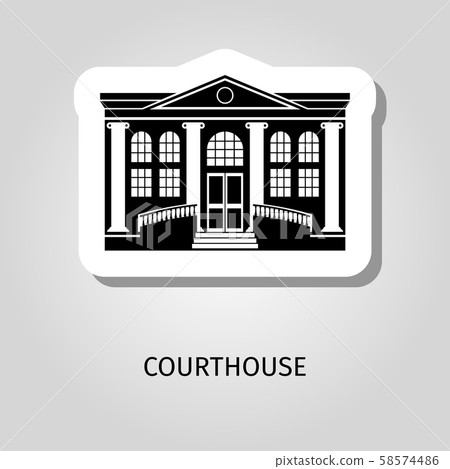 Courthouse black building sticker Courthouse black building sticker 58574486