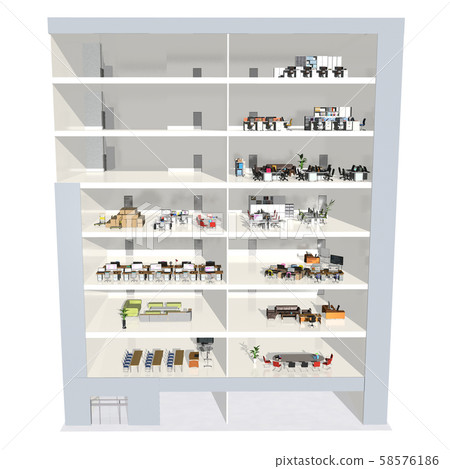 Office building cross section 58576186