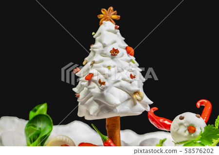 耶誕賀卡，食材，雪人，クリスマスグリーティングカード、食材、雪だるま、 ingredients, 58576202