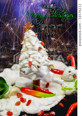 耶誕賀卡，食材，雪人，クリスマスグリーティングカード、食材、雪だるま、 ingredients, 58576211