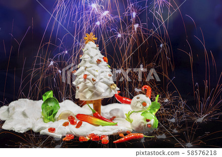 Christmas greeting card, ingredients, snowman, クリスマスグリーティングカード, ingredients, ferrets, ingredients, 58576218