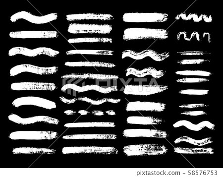 Painted grunge stripes set. 58576753