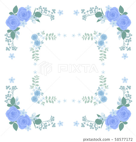 Blue rose frame - Stock Illustration [58577172] - PIXTA