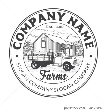 Rustic vintage farm logo design Rustic vintage farm logo design 58577892