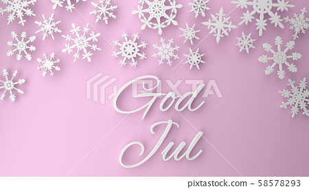 Scandinavian Christmas background with snowflakes - Stock Illustration