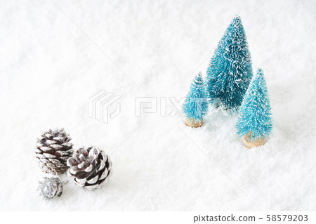 雪和迷你樹 58579203