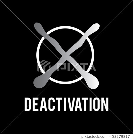 Vector logo, sign of deactivation and inactivity 58579817