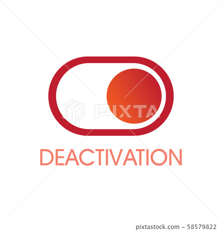 Vector logo, sign of deactivation and inactivity 58579822