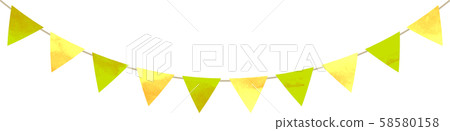 Flag_Triangle_Garland_Watercolor_Yellow Green_Yellow 58580158