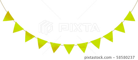 Flag_Triangle_Garland_Watercolor_Yellow Green_Yellow Green_Flag Garland Flag_Triangle_Garland_Watercolor_Yellow Green_Yellow Green_Flag Garland 58580237