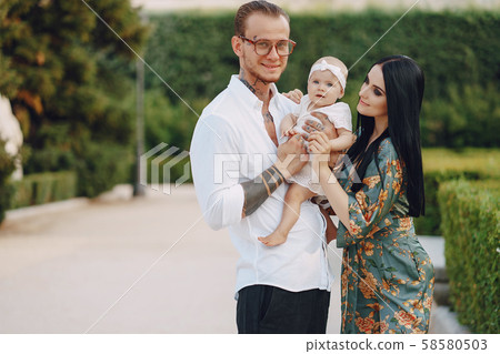 family in a town family in a town 58580503