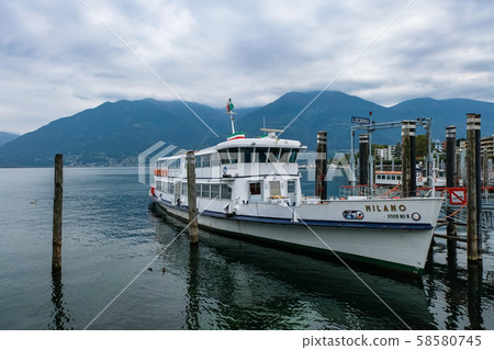 Locarno lake maggiore cloudy sky 58580745