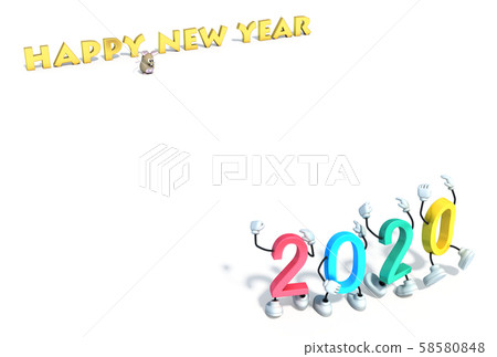New Year's card material 2020_4c Olympic Year 58580848