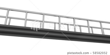 Small pedestrian bridge isolated on white background Small pedestrian bridge isolated on white background 58582032
