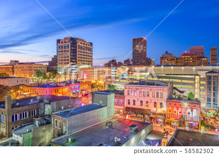 Memphis, Tennessee, USA downtown cityscape at dusk 58582302