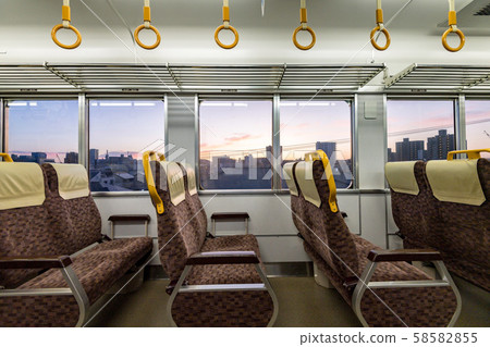 Inside the early morning train 58582855