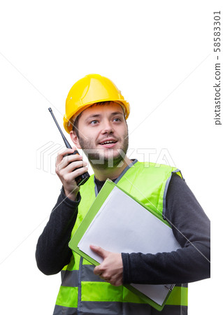 Portrait of engineer on white backgroun. Portrait of engineer on white backgroun. 58583301