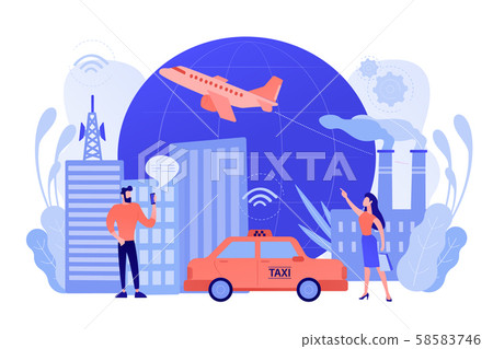 Global internet of things smart city concept vector illustration 58583746