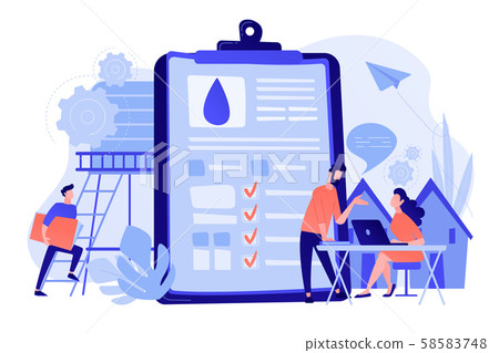 Water management smart city concept vector illustration. 58583748